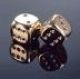 Pair of Gold-plated 16mm D6 With Pips
